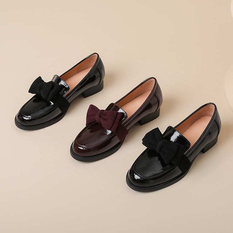 British Style Leather Loafers with Square Toe and Buckle Strap
