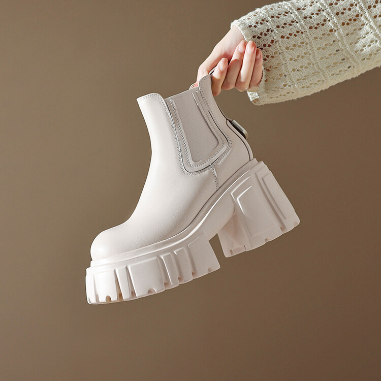 Chelsea Boots for Women | Genuine Leather Upper | Chunky High Heel | Winter 2024