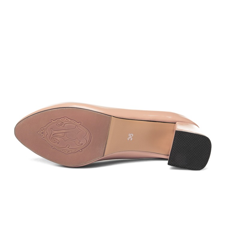 Women's Fashion Flat Shoes with Buckle Strap and Chunky Mid Heel - Image 5