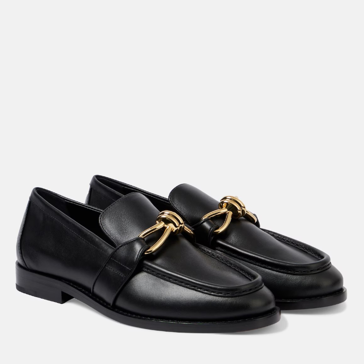 Women's Leather Loafers Low Heel Round Toe Casual Shoes