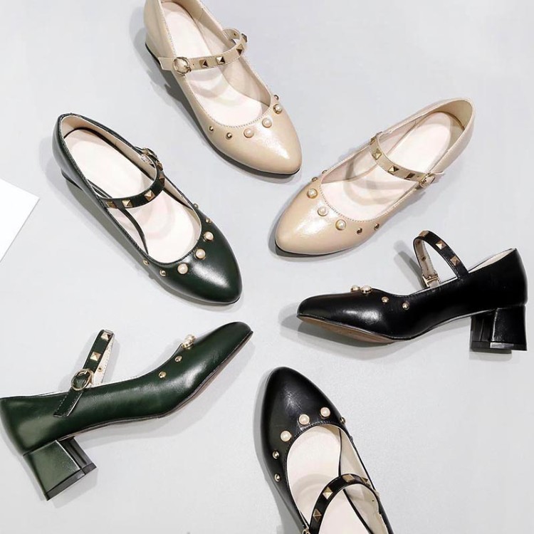 Women's Mary Jane Shoes PU TPR Chunky Mid Heel Round Toe Slip-On - Image 5