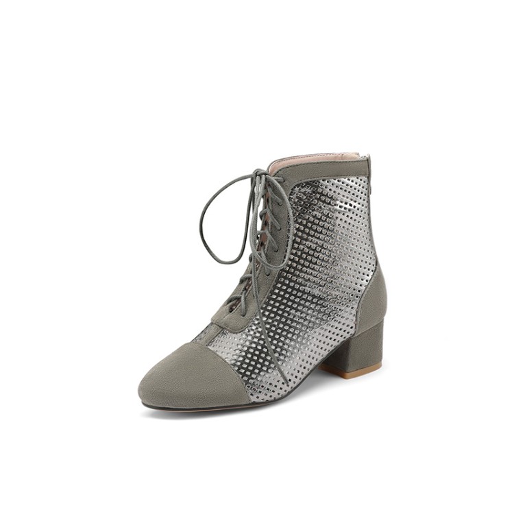 Women's Mid-Calf Pointed Toe Chunky Heel Fashion Boots - Style k.html - Image 4