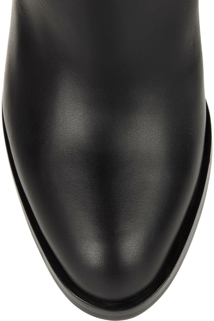 Women's Over-the-Knee High Heel Riding Boots in Black Leather - Image 3