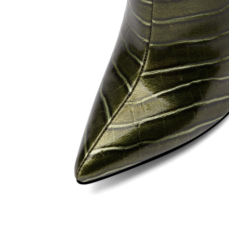 Women's Over-the-Knee Pointed Toe Stiletto Heel Fashion Boots with Metallic Detail - Image 3