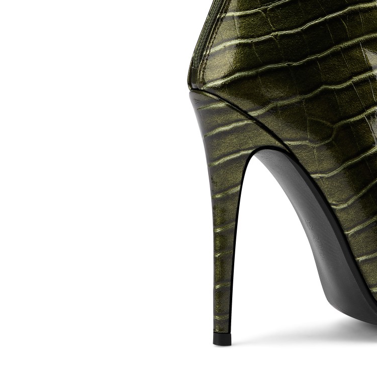 Women's Over-the-Knee Pointed Toe Stiletto Heel Fashion Boots with Metallic Detail - Image 4